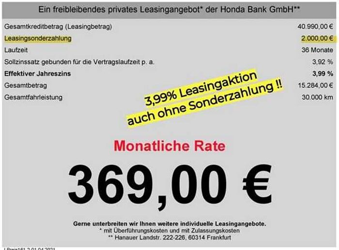 Honda ZR-V e:HEV 2.0 i-MMD Hybrid Sport *AKTION*